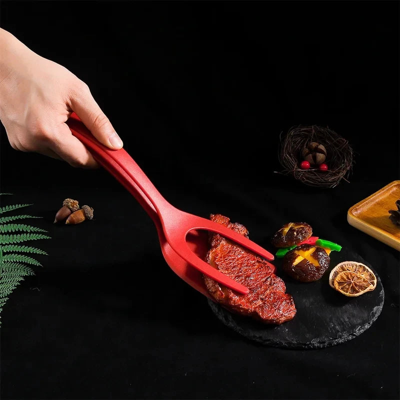 4 PCS Set 5 Colors  Egg Flipper Spatula Grip And Flip Spatula Tongs Silicone Egg Flipper Tool Fish French Toast Tongs Non-Stick Cooking Accessories Kitchenware Tools