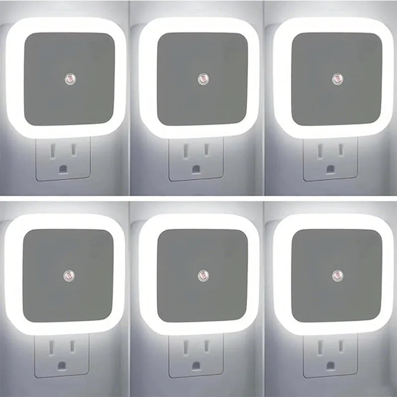 NEW Arrivals 6PCS Set Plug in Night Light Intelligent Sensor Sunrise To Sunset Sensor LED Light Suitable for Kitchen Bathroom Bedroom Corridor