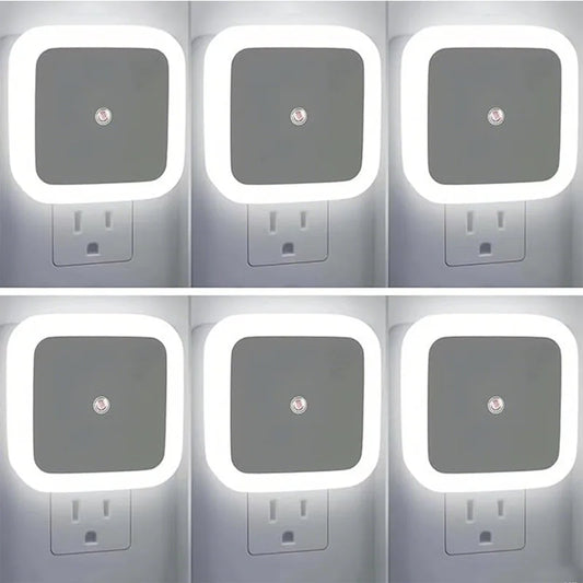 NEW Arrivals 6PCS Set Plug in Night Light Intelligent Sensor Sunrise To Sunset Sensor LED Light Suitable for Kitchen Bathroom Bedroom Corridor