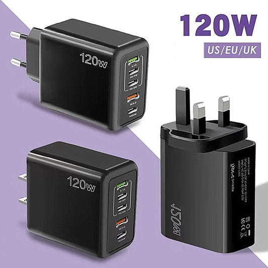 NEW Arrivals PD 5 Port USB Charger Fast Charging QC3.0 USB C Type C Mobile Phone Charger For iPhone Huawei Samsung Xiaomi iPad Quick Charger Electronics Accessories