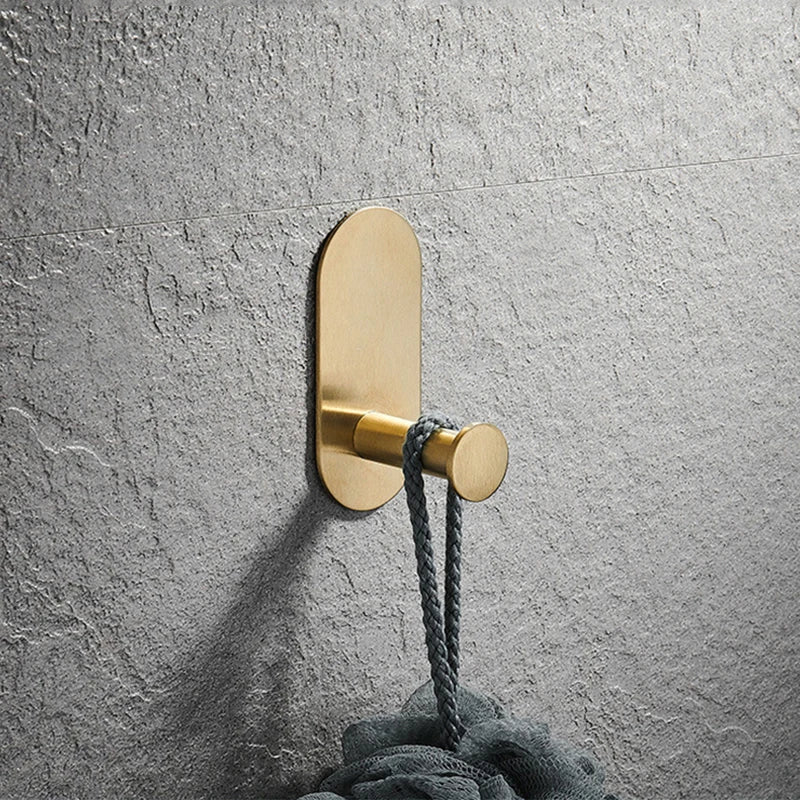 No Drilling Gold Bathroom Accessories Sets Toilet Tissue Roll Paper Holder Towel Rack Bar Rail Ring Robe Hook Hardware