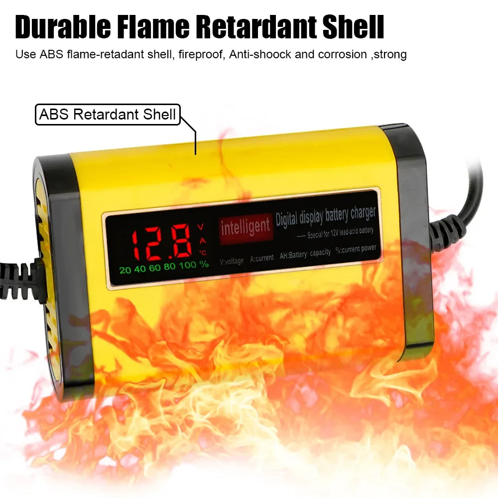 Full Automatic Car Battery Charger Digital LCD Display 2A Fast Charging 3 Stages Lead Acid AGM GEL Battery-Chargers