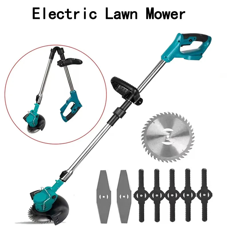 Cordless Lawn Mower Handheld Electric Grass Trimmer Adjustable Garden Tools For Makita 18V Battery