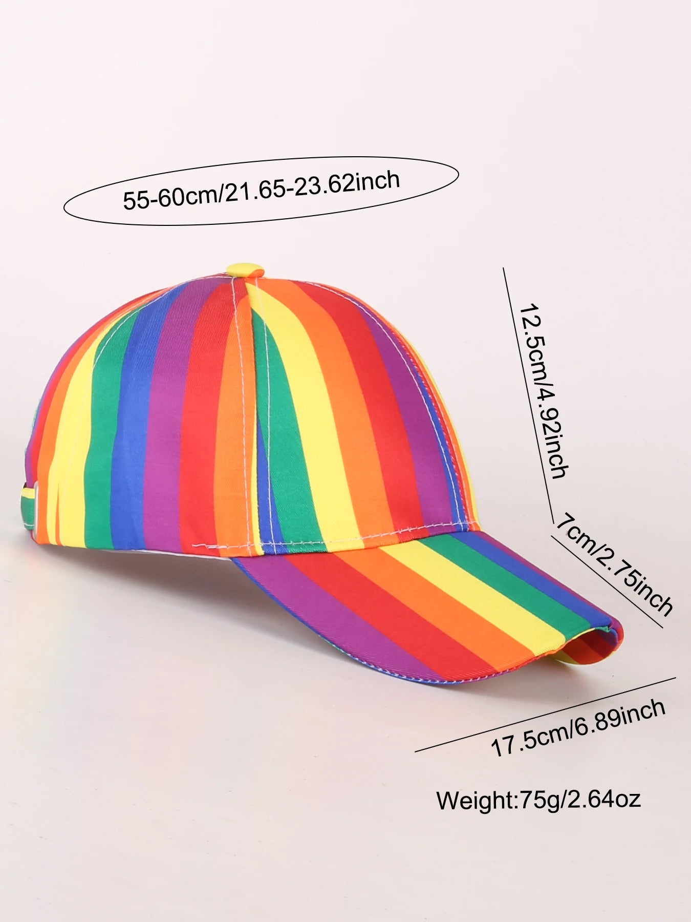 Pride Spring/Summer New Rainbow Stripe Sunshade Hat Baseball Hat Sports Duck Tongue Hat Street Trend for Men and Women