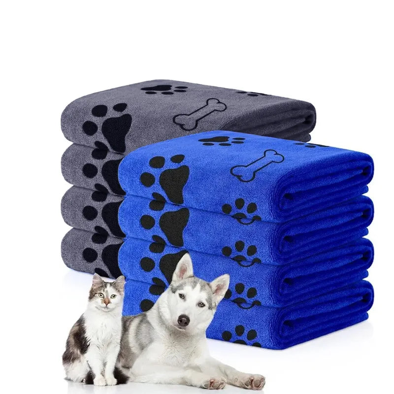 Dog Towel Pets Quick-Drying Bath Towel Puppy Cat Microfiber Claw Soft Towel Blanket Pet Shower Bathrobe Dogs Grooming Products