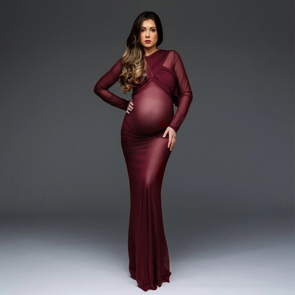 NEW Sexy Maternity Dress 3 Colors Photoshoot Baby Shower Dresses For Photo Shoot Transparent Photo Shoot Photography Pregnant Women Clothes