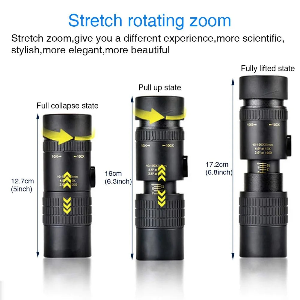 NEW Arrivals 10-300x40 Professional Zoom Telescope HD 4K Portable Strong Binoculars Long Range Professional Monocular -Prisms Stretch Rotating Zoom For Hunting Camping