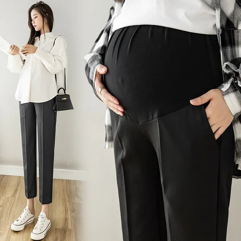 NEW Arrivals M-3XL Plus Size Beige/Black Color Maternity Work Pants Pregnancy  Extender Office Wear Clothing Fashion Trousers Adjuster Women Pregnancy  Clothes