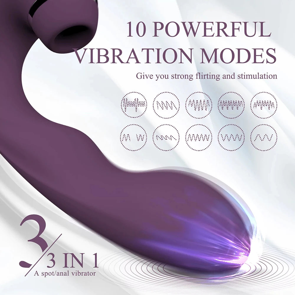 Hannibal Female Masturbator 3 in 1 Clit Sucker Dildo G-Spot Vibrator Sucking Vibrators for Women Clitoral Stimulator Sex Toys