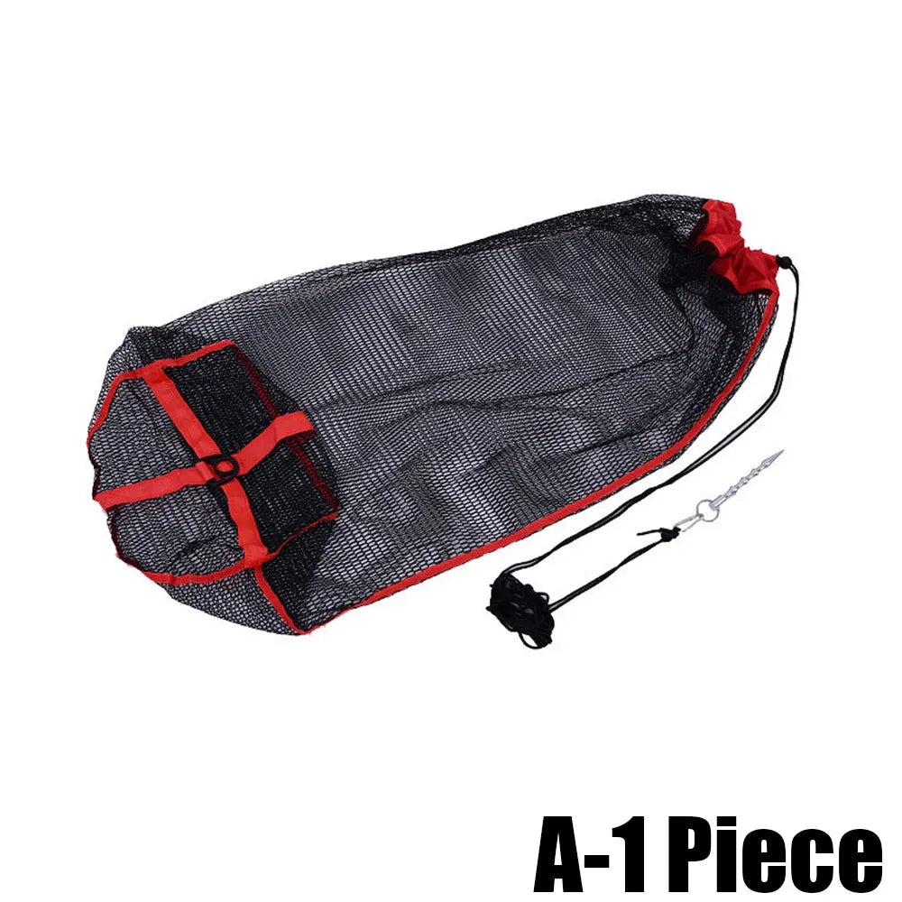 Fishing Mesh Bag Folding Fishing Gear Thickening Small Grid Nets Live Fish Nets Bag Bundle Mouth Net Bag Fishing Supplies