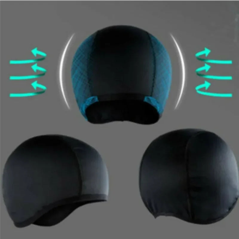 Cycling Quick Drying Helmet Hat Breathable Motorcycle Balaclavas Helmet Inner Sweat Wicking Hat for Men Women Sports Hat Caps