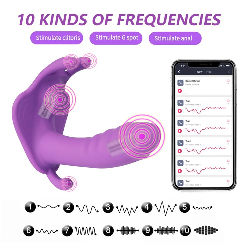 Wearable Wireless APP Control Dildo Vibrator for Masturbator G-Spot Clitoris Nipple Stimulator Massager for Women Adult Sex Toys