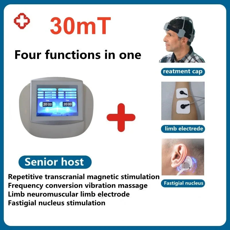 EMS RTMS Repetitive Transcranial 4 Functions in 1 Magnetic Stimulator for Developmental Diseases of Children Brain Paralysis Language Disorders Insomnia Stroke Depression Anxiety Schizophrenia Autism Hyperactivity Health Care