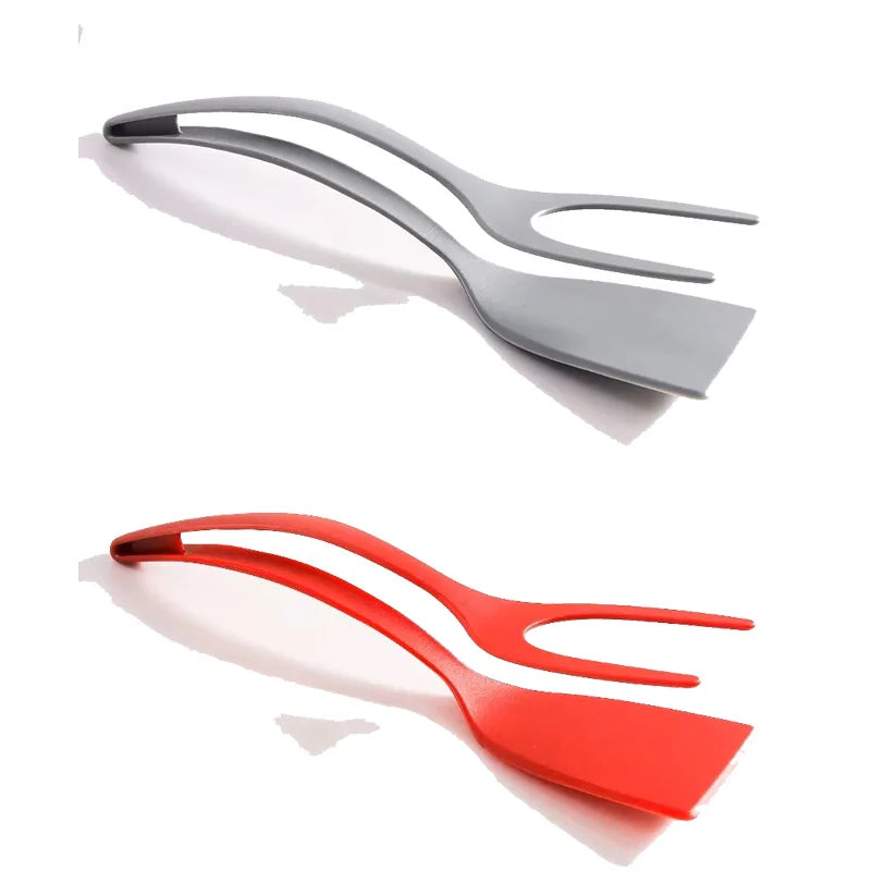 3 PCS Set Egg Flipper Spatula 2 in 1 Grip and Flip Spatula Tongs Silicone Egg Flipper Tool Fish French Toast Tongs Non-Stick Cooking Accessories Kitchenware Tools