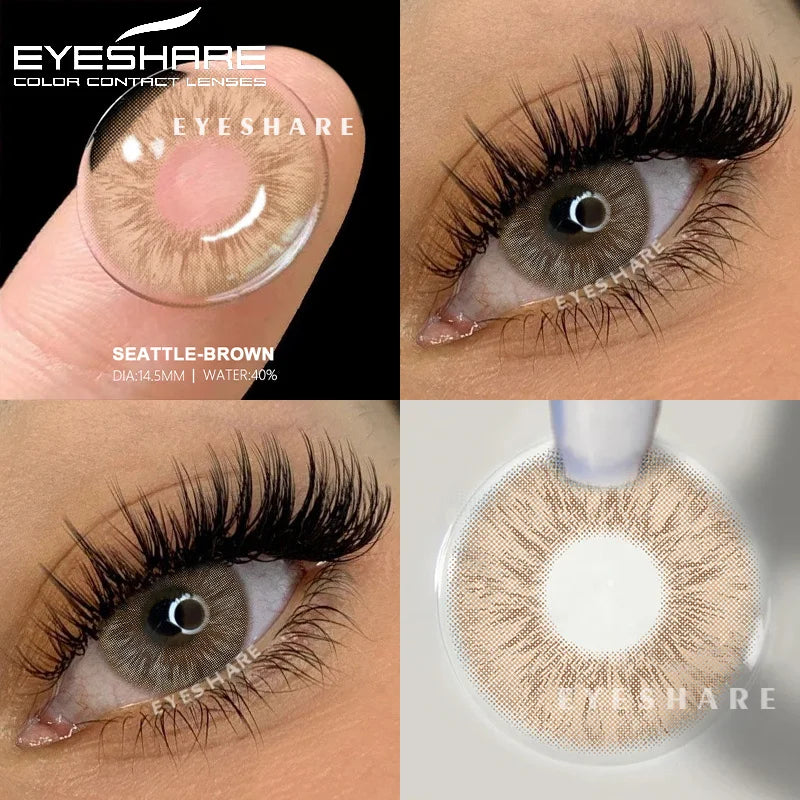 15 Colors/Styles 1 Pair New Natural Color Contact Lenses Brown Lenses Beauty Fashion Gray Pupils Lens Blue Lenses with High Quality Lens Eyewear Accessories Beauty Salon Supplies