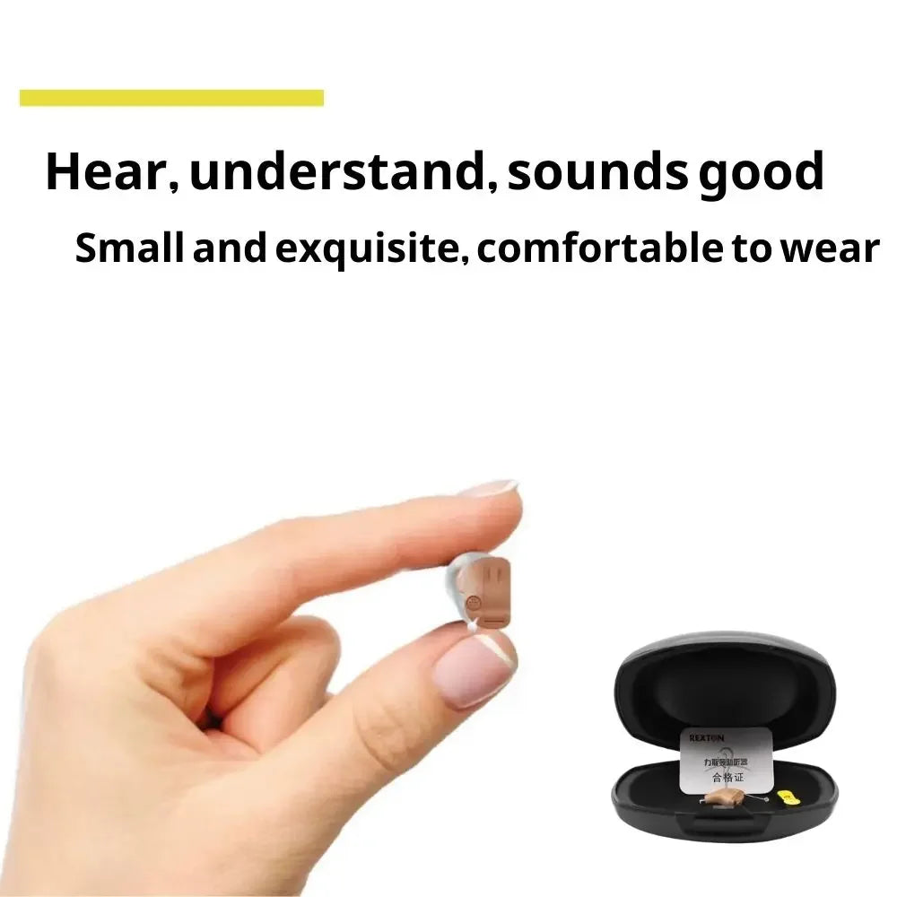 Inox Super Invisible Hearing Aids CIC Digit 8 Channel Hearing Aid App Control Wireless Micro-Chip Adjustable Ear Aid For Mild to Moderate Deafness Elderly Health Care Supplies Medical Accessories Sets