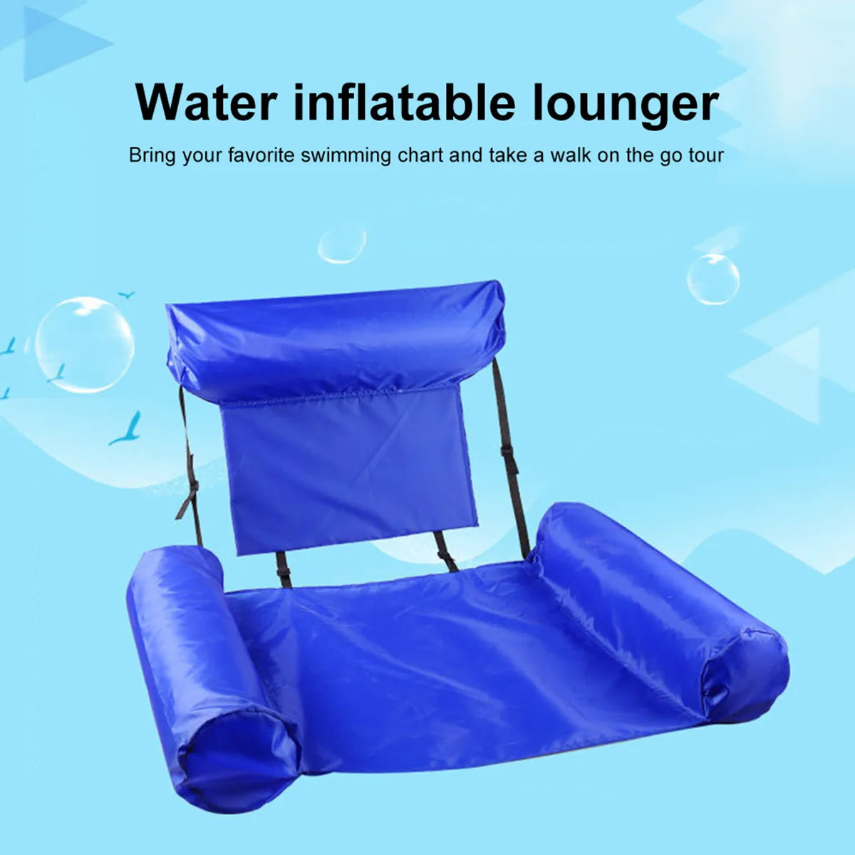 Inflatable Floating Ring Swimming Mattress Water Hammock Recliner Summer Pool Party Toys Swimming Ring Bed Float Lounge Chair