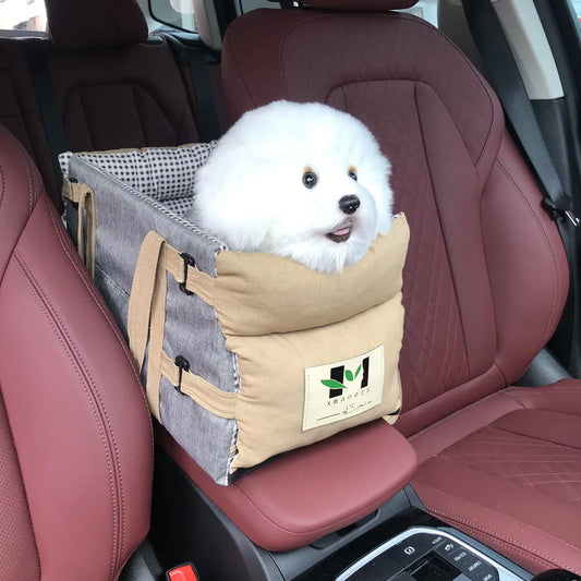 Dog Car Seat Pet Supplies - Travel Bags for Dogs Cats Portable Console Dog Car Seat Washable Dog Cat Booster Seat on Car Armrest