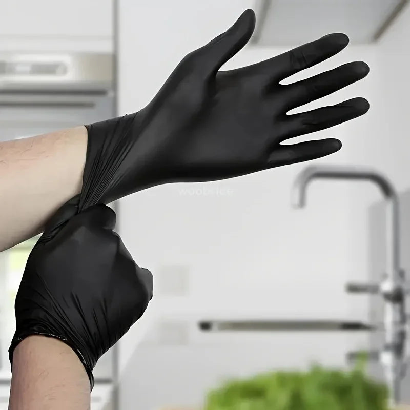 Cooking Gloves Latex Disposable Work Black Nitrile Gloves for Home KitchenTools Tattoo Washing Car Household Safety Gloves