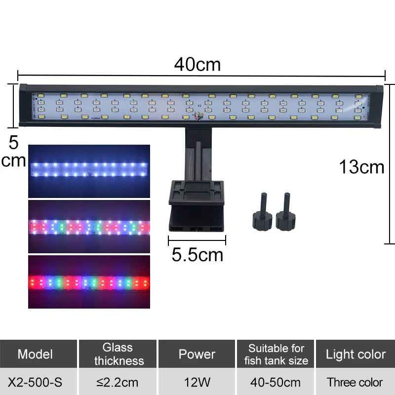 Aquarium LED Fish Tank Light Super Slim Plants Grow Clip Lights Lamp Aquatic Aquarium Lamps Lighting 220V 5W/7W/9W/12W/16W Home Office Hotels Restaurants Decoration Supplies