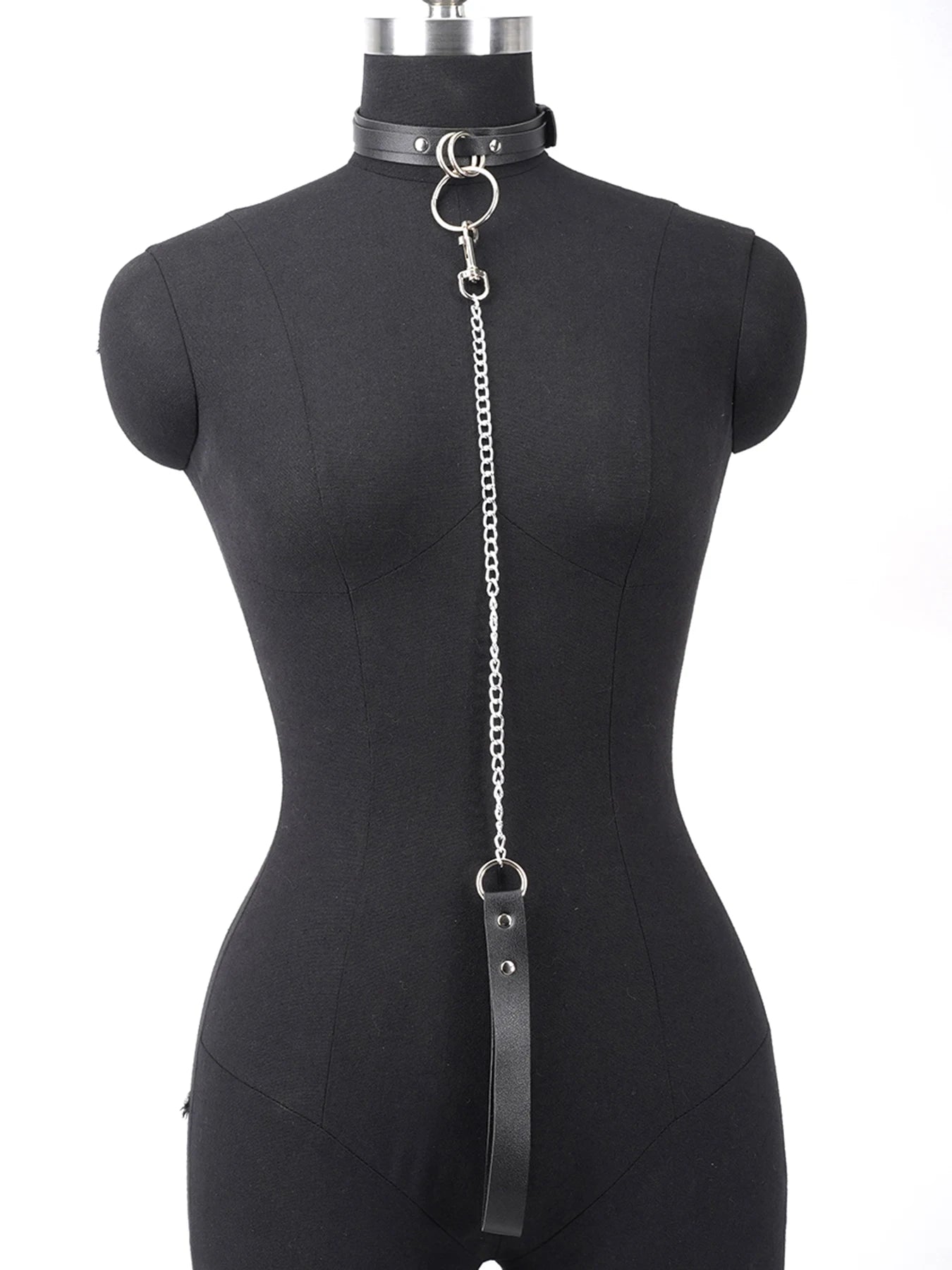 Women's BDSM Fetish Sexy PU Collar with Leash Chain Comfortable and form-fitting, adds a touch of allure Perfect for Sex Parties Adults Sex Toys Accessories