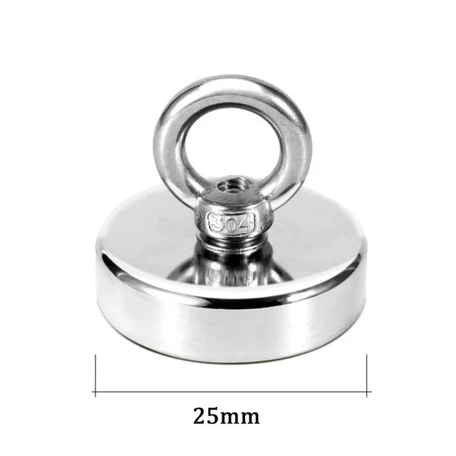 Super Strong Neodymium Fishing Magnets Heavy Duty Rare Earth Magnet with Countersunk Hole Eyebolt for Salvage Magnetic River Lakes Sea Boat Fishing Accessories.