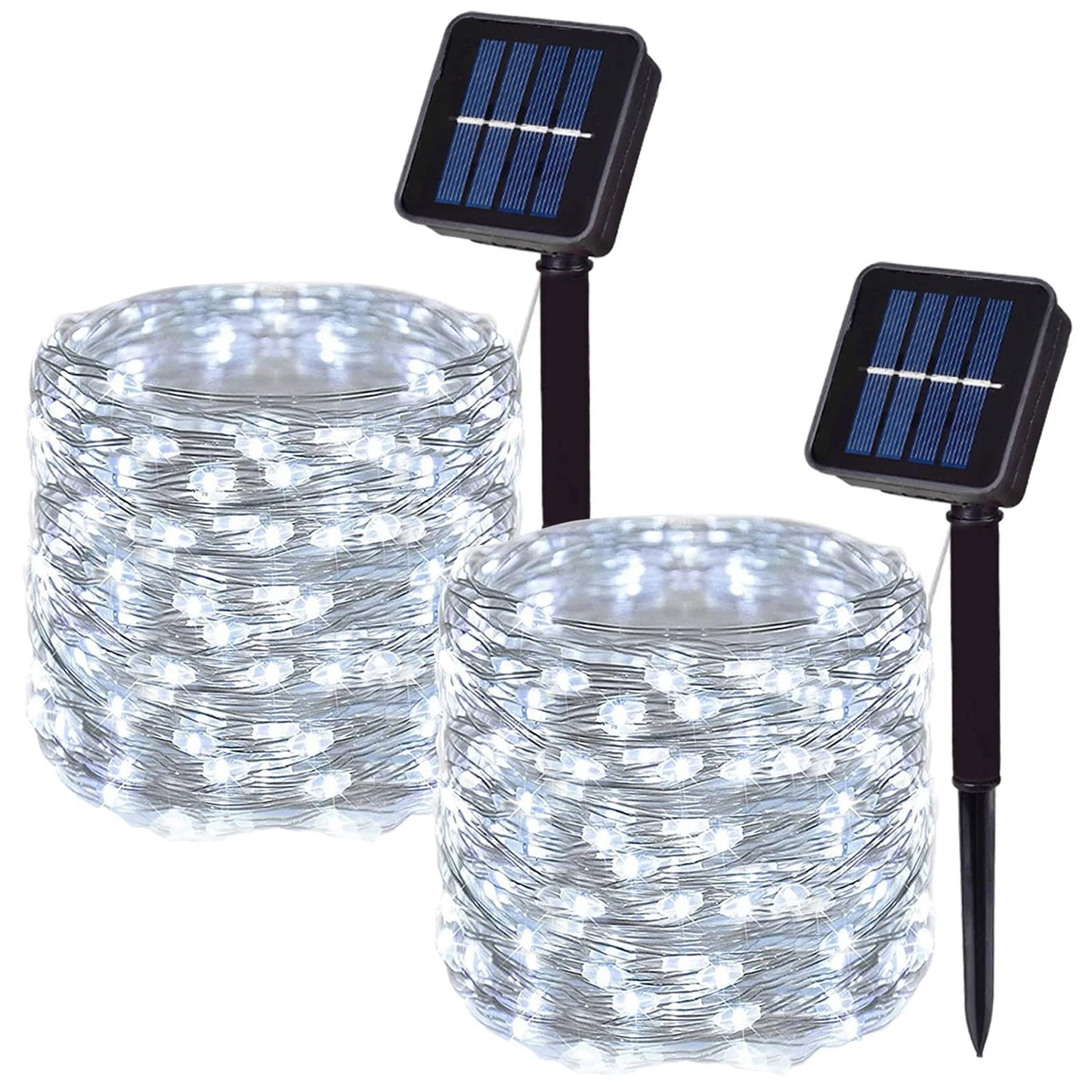 4 PCS Set 22m-200LEDS Outdoor Solar String Light LED Fairy Garland Copper Wire Light Garden Yard Party Christmas Decoration Lamp 8 Mode