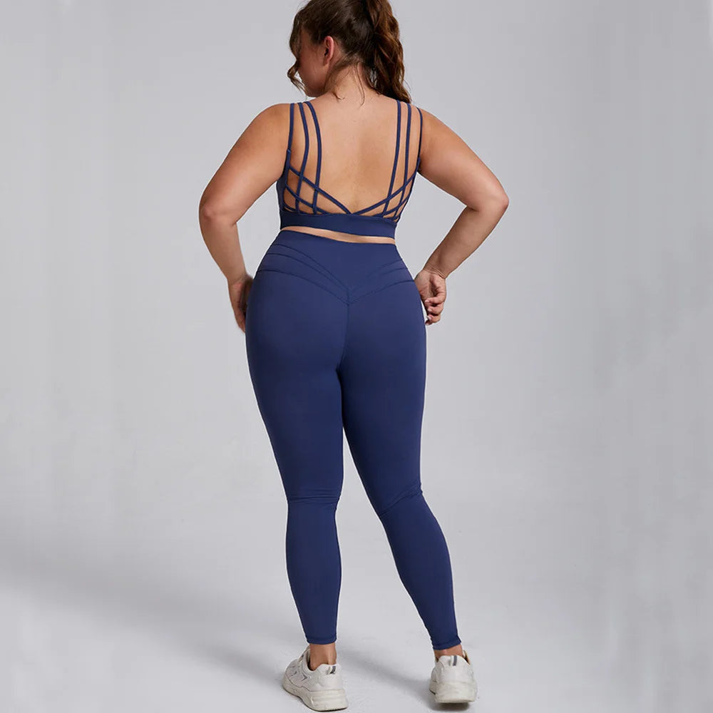 2PCS Plus Size XS-3XL Spandex Butterfly Yoga Set Women Running Yoga Suits High Waist Leggings Fitness Sports Gym Active Wear Suit