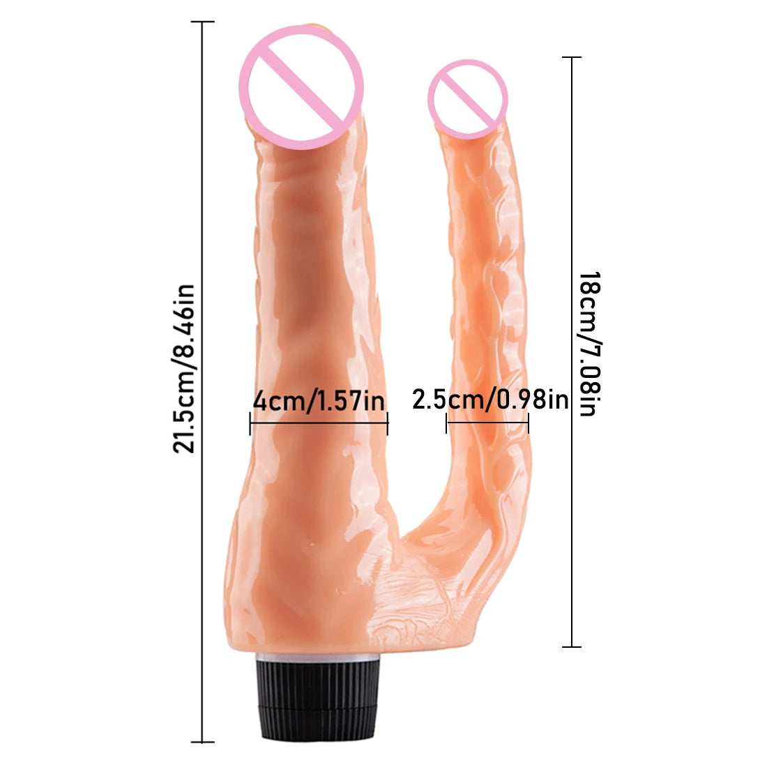 Vibrating Double Dildos Double Penetration Vagina and Anus Soft Skin Feel Phallus Huge Dick Erotic Big Penis Sex Toys for Women