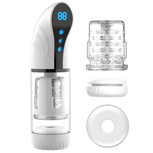 Telescopic Rotary Sucking Automatic Multinational Pronunciation Male Exercise Masturbator Adult High Stimulate Sex Toys for Men