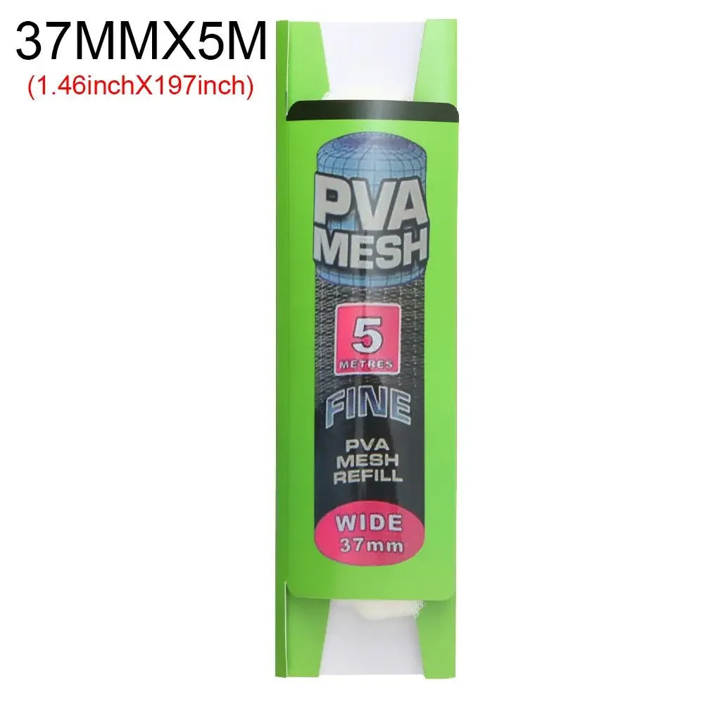 5M/20M Soluble PVA Mesh Refill Carp Fishing Feeder Fishing Lures Refill Rig Hook Bait Wrap Bags 25/37/44mm Bag Fishing Accessories