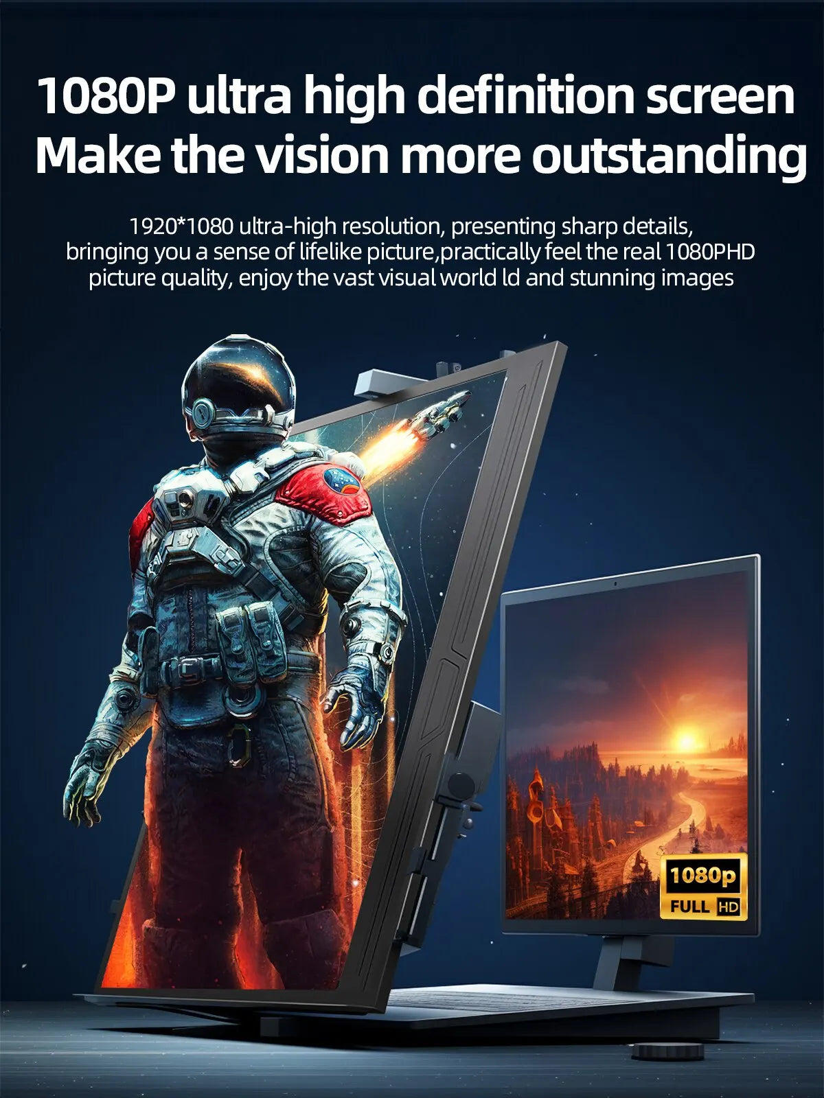 15.6-Inch Portable Monitor 1080P HDR 16:9 Low Blue Light For Xbox PS4 / 5 Switch Cell Phone PC Laptop Extension