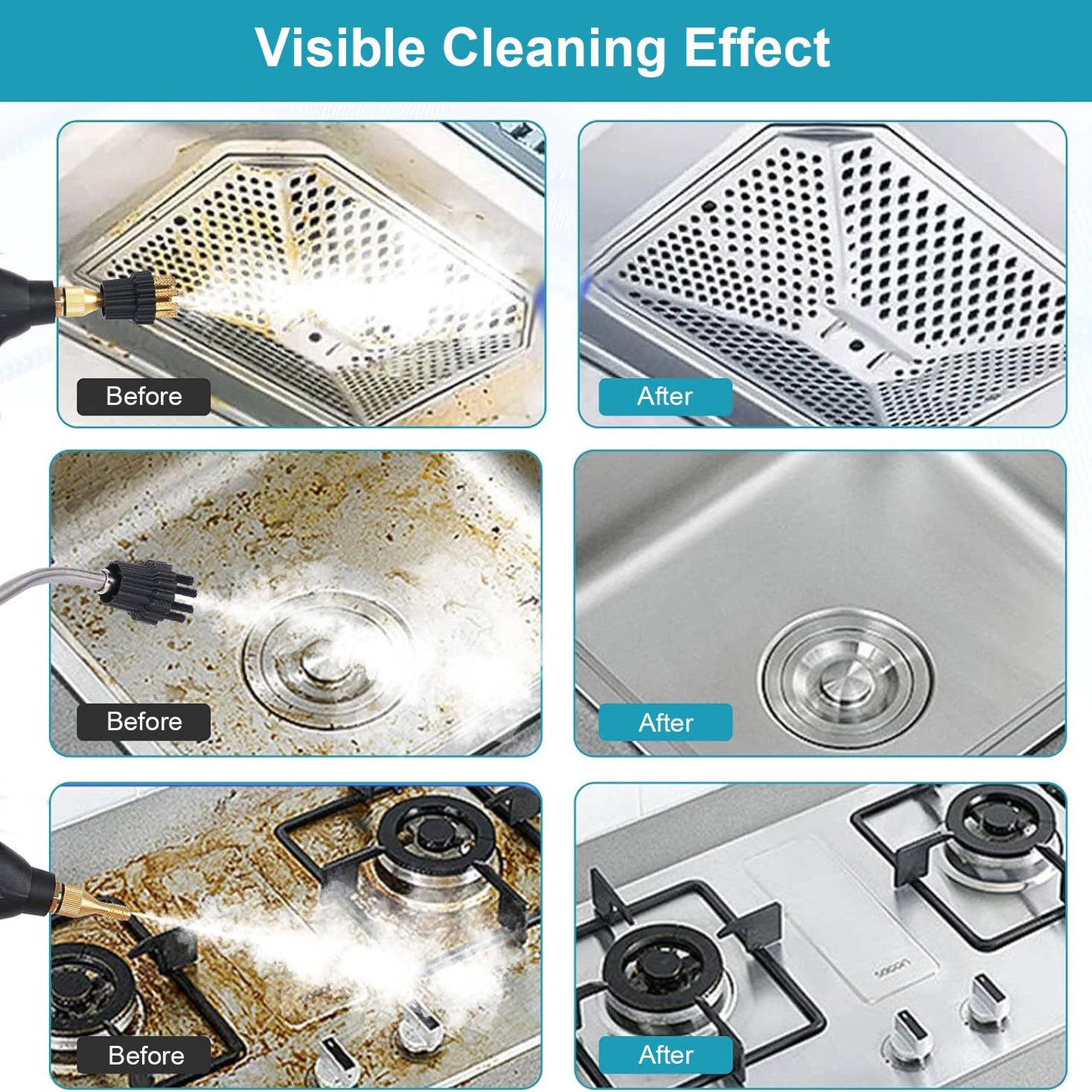 Steam Cleaner High Pressure Steam Cleaner 2500W Handheld High Temperature Steam Cleaner for Home Kitchen Car Steam Cleaning