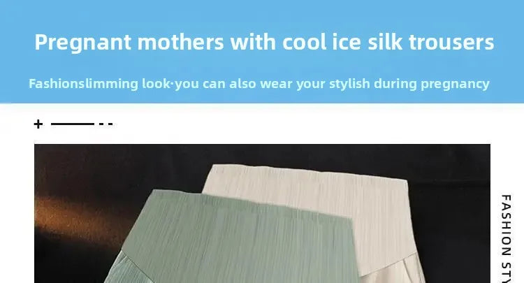 NEW Arrivals M-3XL Plus Size Black/Apricot/Light Green Maternity Shorts Summer Outdoor Hiking Thin Ice Silk Wide Leg Pants Loose Casual Straight Leg Mother Pregnancy Sports Clothing Supplies