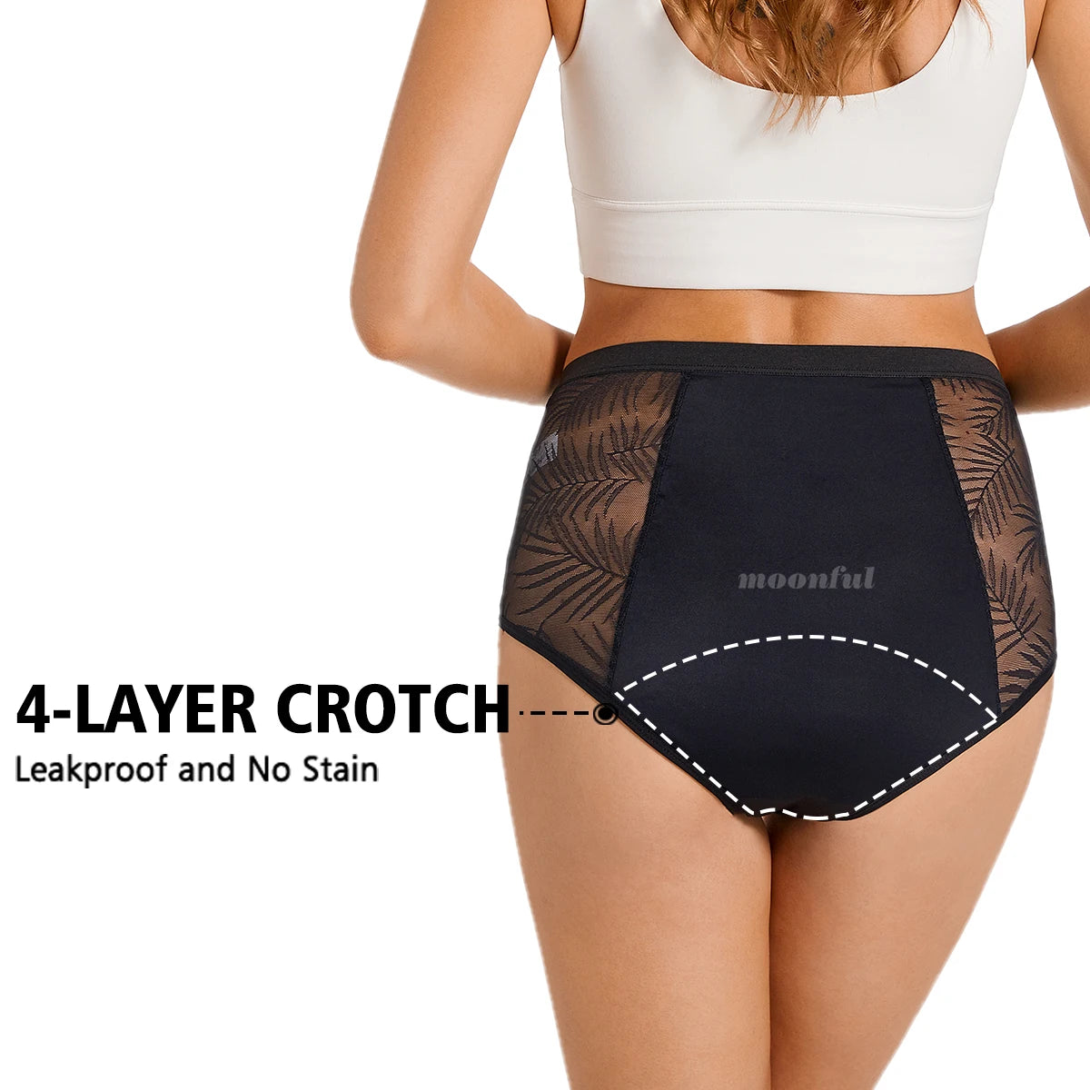 Women Period Underwear Leak Proof Panties for Menstruation Breathable Mesh Menstrual Panties High Waist Absorbent Period Panties