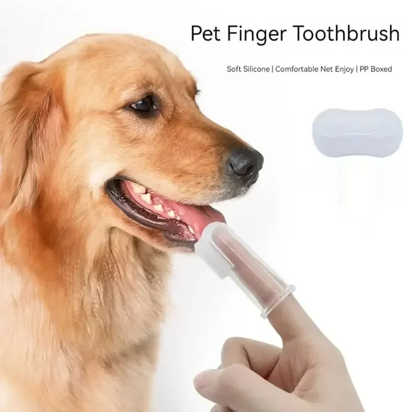 30 PCS Set Super Soft Pet Finger Toothbrush Teddy Dog Brush Bad Breath Tartar Plaque Treatment Teeth Care Tool Dog Cat Cleaning Silicone Gel Pet Cleaning Supplies