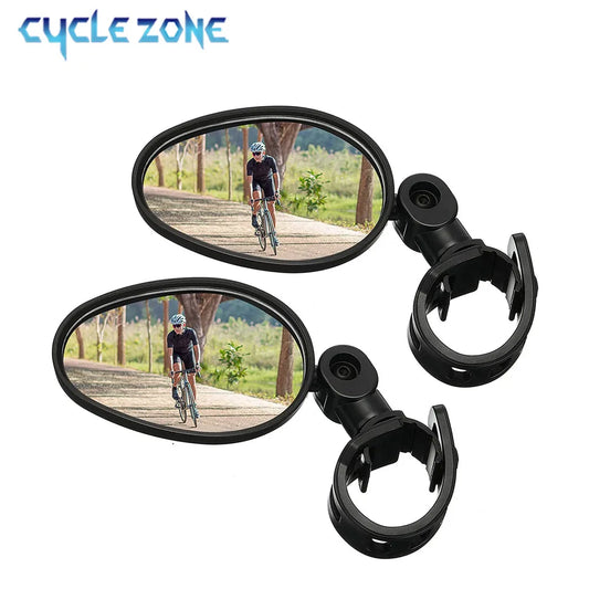 NEW Arrivals 2PCS Elliptical Bicycle Rearview Mirror 360 Degree Adjustable Rotatable Universal Cycling Handlebar Rear View Mirrors for MTB Road Bike