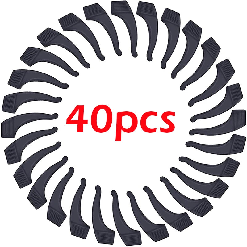 New Arrivals 20 Pairs Set (40PCS) Silicone Anti-Slip Ear Hooks for Women Men Antiskid Glasses Leg Ear Sleeve Clear Anti-fall Eyewear Holder Accessories