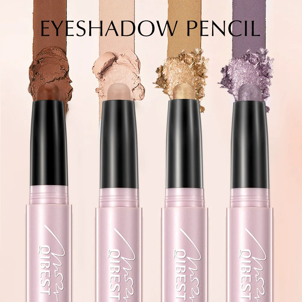 12 Colors Lazy Eye Shadow Stick Pearl Glitter Brightening Highlight Eyeshadow Silky Long Lasting Shimmer Makeup Matte Tool