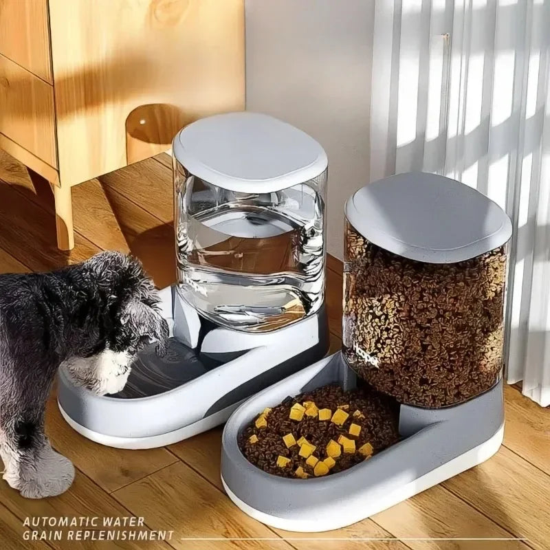 NEW Arrivals Pet Automatic Feeder Set Cat Food Bowl Things for Cats Puppy Bowl Feeding Watering Supplies Drinker Dog Food Storage Dispenser Cats Accessories Pets Products