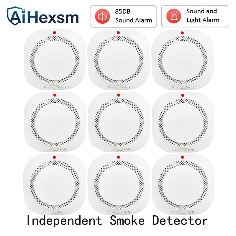 1-10 PCS Set Independent Fire Smoke Sensor Alarm Fire Protection Smokehouse Home Office Hotels Business Shops Security System Smoke Detector  Security Supplies