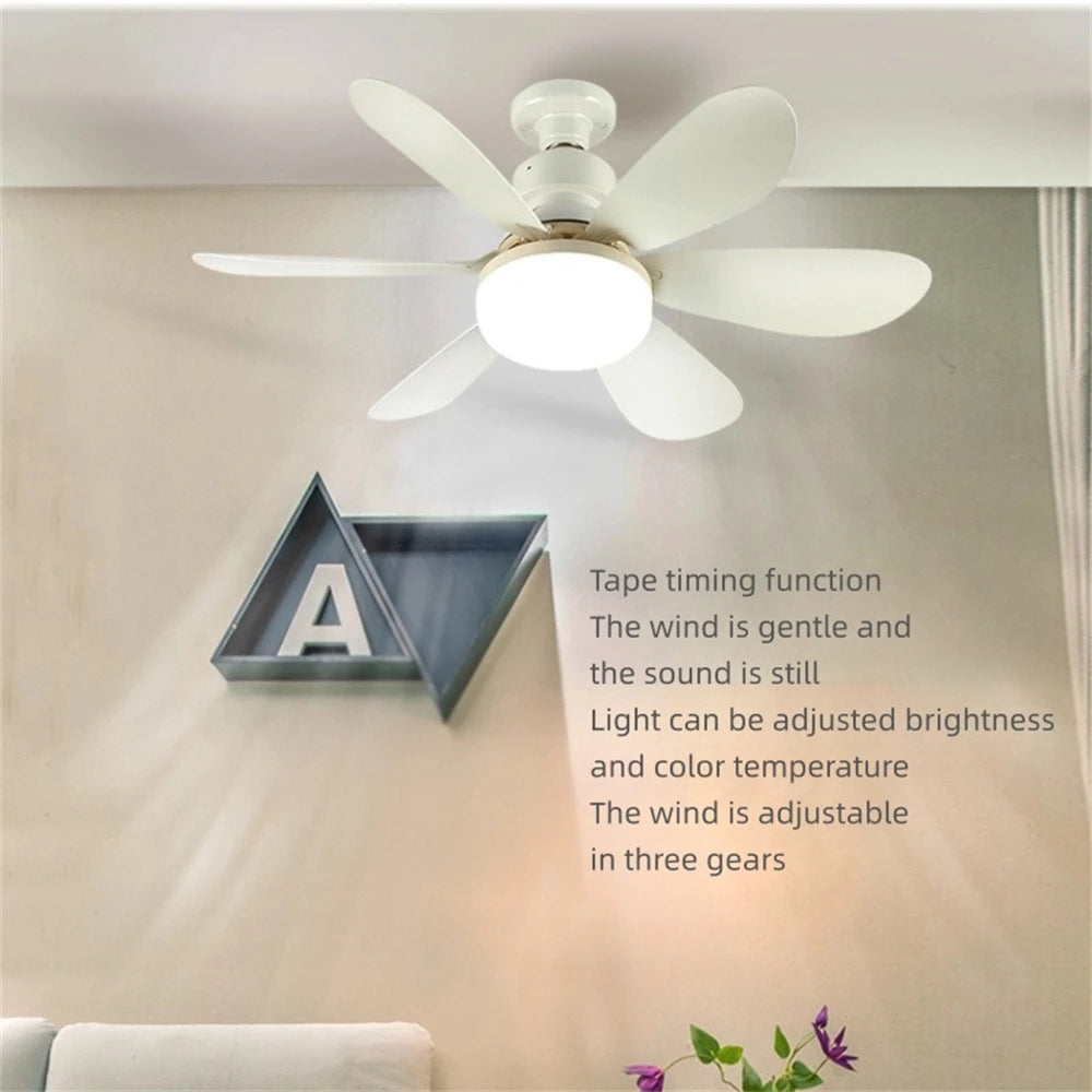 NEW Arrivals Dimmable Light Color Temperature Modern Ceiling Mount Remote Control Smart E27 Led Ceiling Fan Light Cooler Home Office  Air Cooling Fan