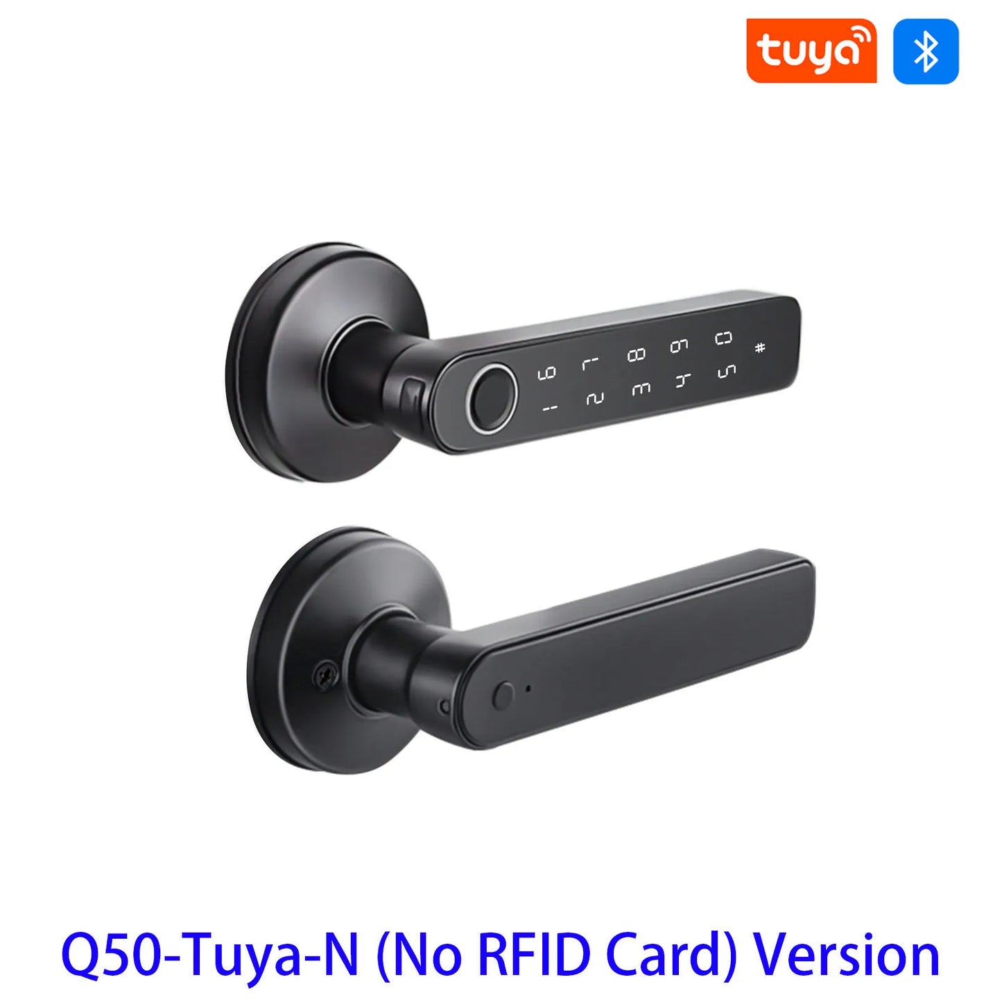 M-5 TUYA RFID APP Control BLE Fingerprint Identification Door Lock Smart Digital Electronic Lock with Password/Key/IC Card(Optional)/ Smart Life/ TUYA APP Unlock Home Office Security Supplies