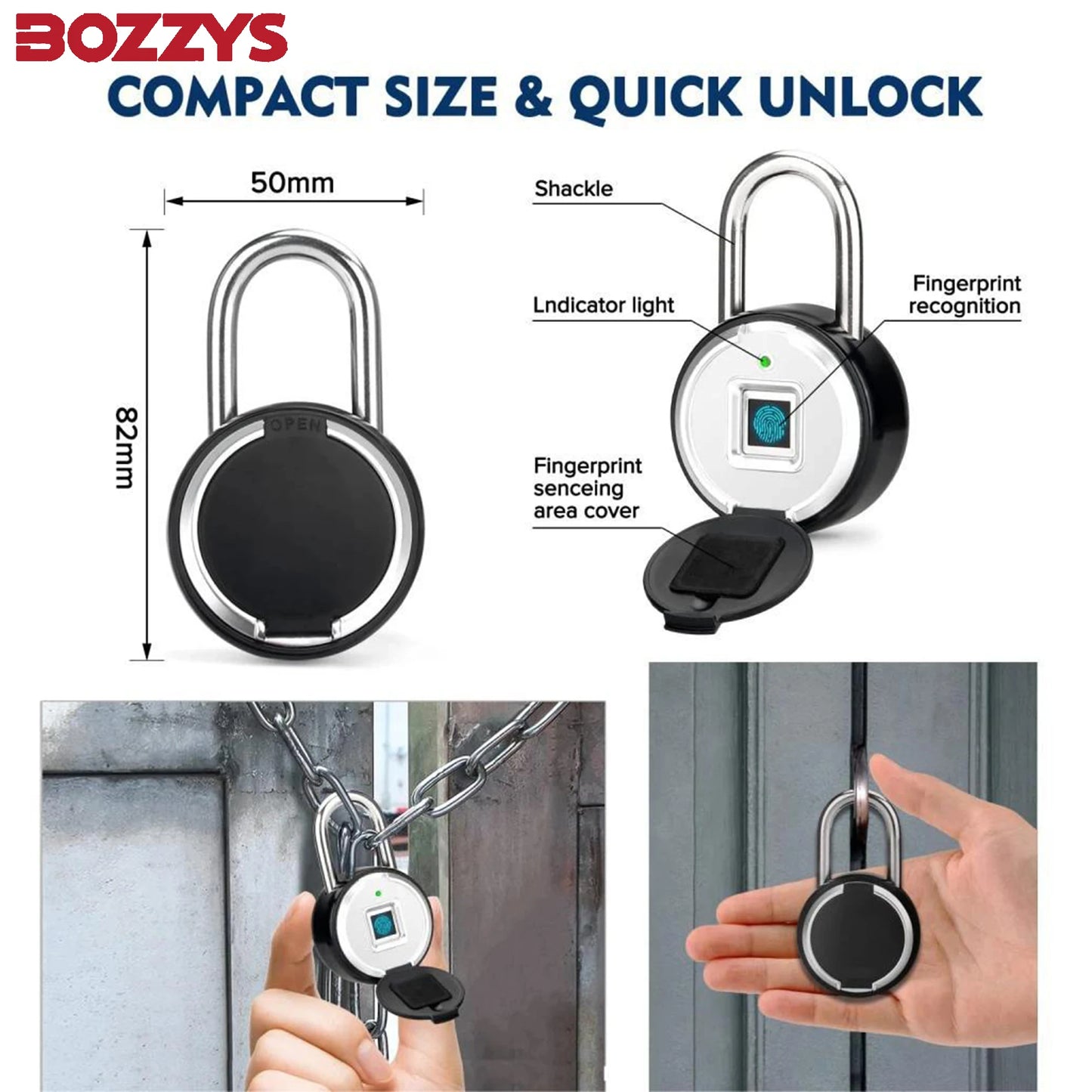 Fingerprint Lock Household Lock Mobile Remote Authorization Bluetooth Unlock Zinc Alloy Electronic Lock Waterproof