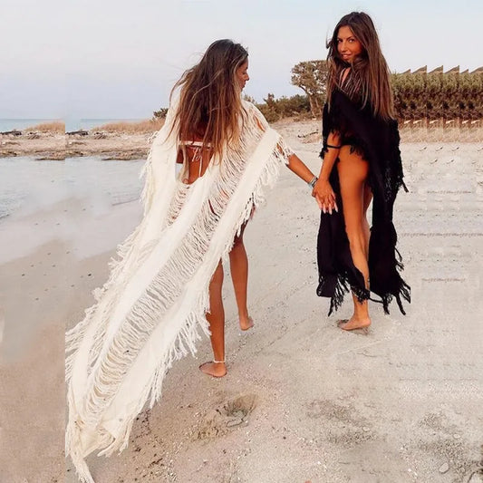 New Arrivals 8 Colors Bohemian Classics Women Sexy Kaftan Retro V-Neck Long Sleeve Dress Large Size Women Clothes Summer Beach Wear Swim Suit Cover Up Ladies Girls Bathing Wear Dress