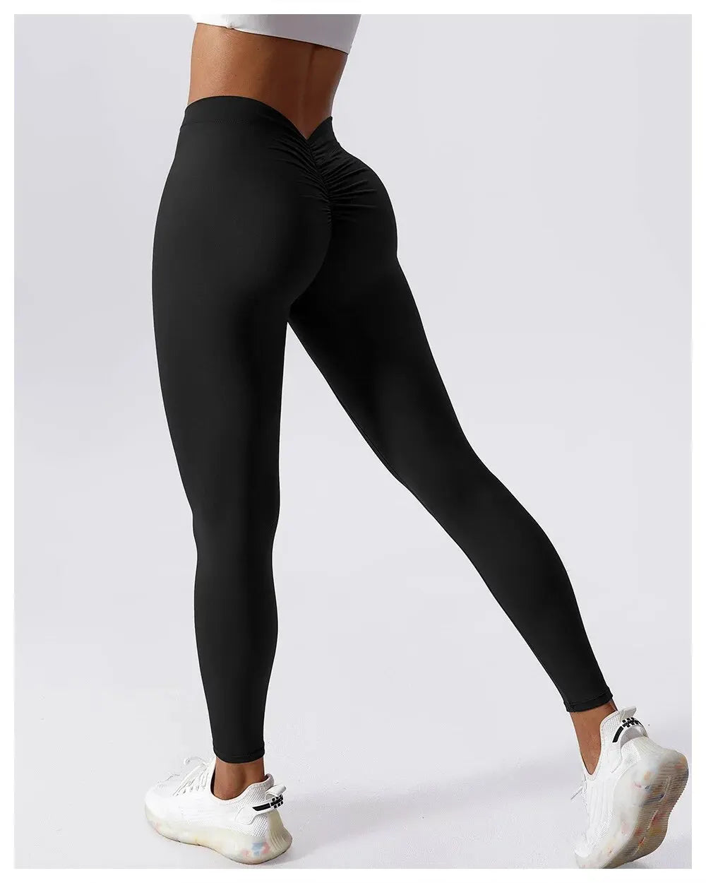 Yoga Pants Back V-Waist Fitness Hip Lift Honey Peach Hip Sports Tights No Awkwardness Thread Warp Hip Long Pants