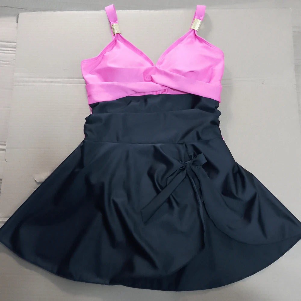 S-2XL 8 Colors Women New Swim Dress Tummy Control Sexy One Piece Slim & Comfortable Ruched & Cross Swimwear Elastic Beachwear Bikini Cover Ups Dress