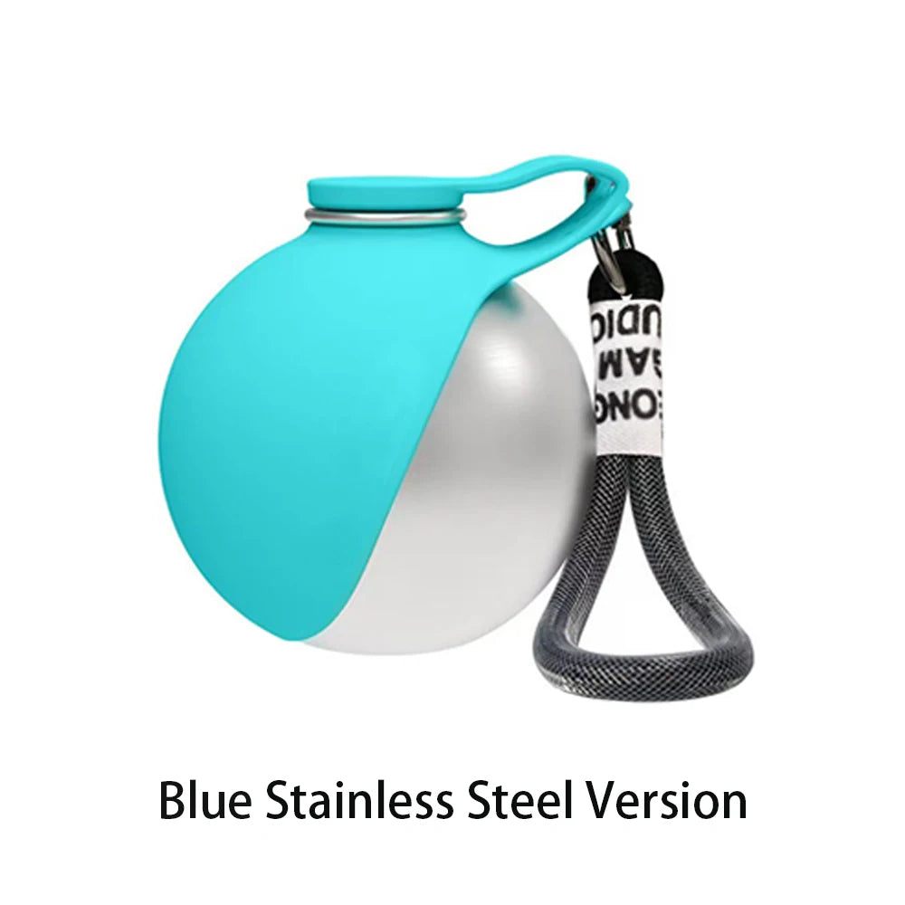 2 in 1Portable Foldable Outdoor Walking Dog Water Bottle, Plastic/Stainless Steel/Printed Pet Water Dispenser Silicone Feeder Drinking Cup Foldable Bowl Leak Proof Small/Large Dog Water Bottle