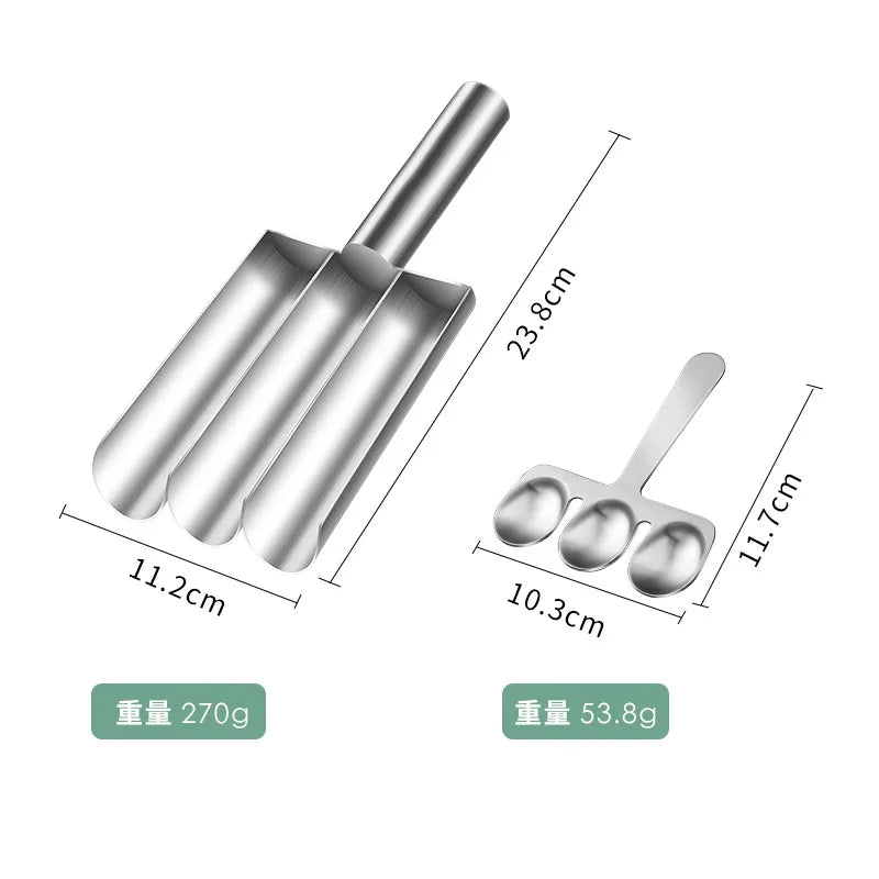 1/2/3.4 Slots Links Make 304 Stainless Steel Meatballs Rice-Meat Dumplings Maker Household Fish Ball Shrimp Sliding Die Meat Ball Maker Mold With Meat Dish Scoop Kitchenware Cooking Accessories