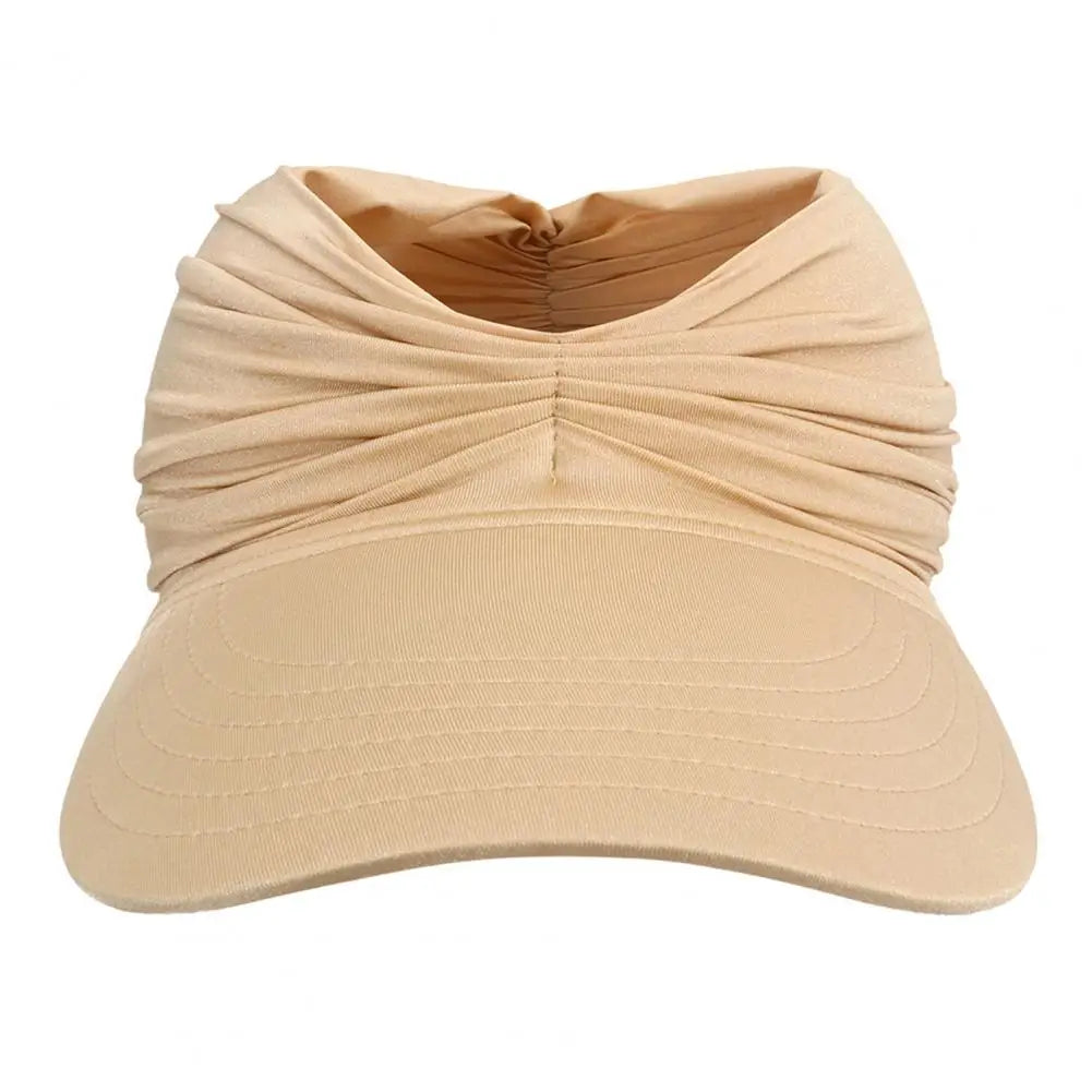 NEW Arrivals 13 Colors Women Female Sun Hat Pleats Sun Foldable Solid Color Wide Brim Anti Sun Cap Sweat Absorb High Stretch Summer Beach Swimming Accessories Girls Ladies Summer Casual Apparel Supplies